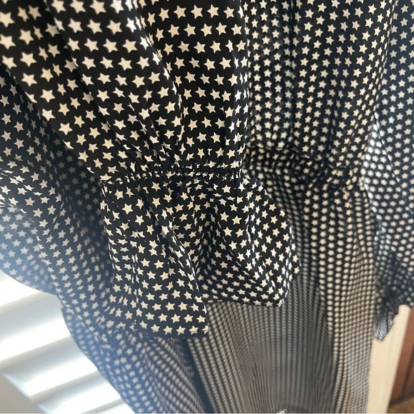 Robert Rodriguez Star Print Cold Shoulder Silk Dress, Small - Picture 13 of 15